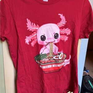 Kids Red Short-Sleeve Axolotl Ramen Graphic Tee